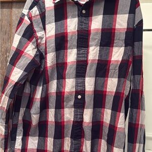 Tommy Hilfiger Men's Plaid Shirt in Navy and Red